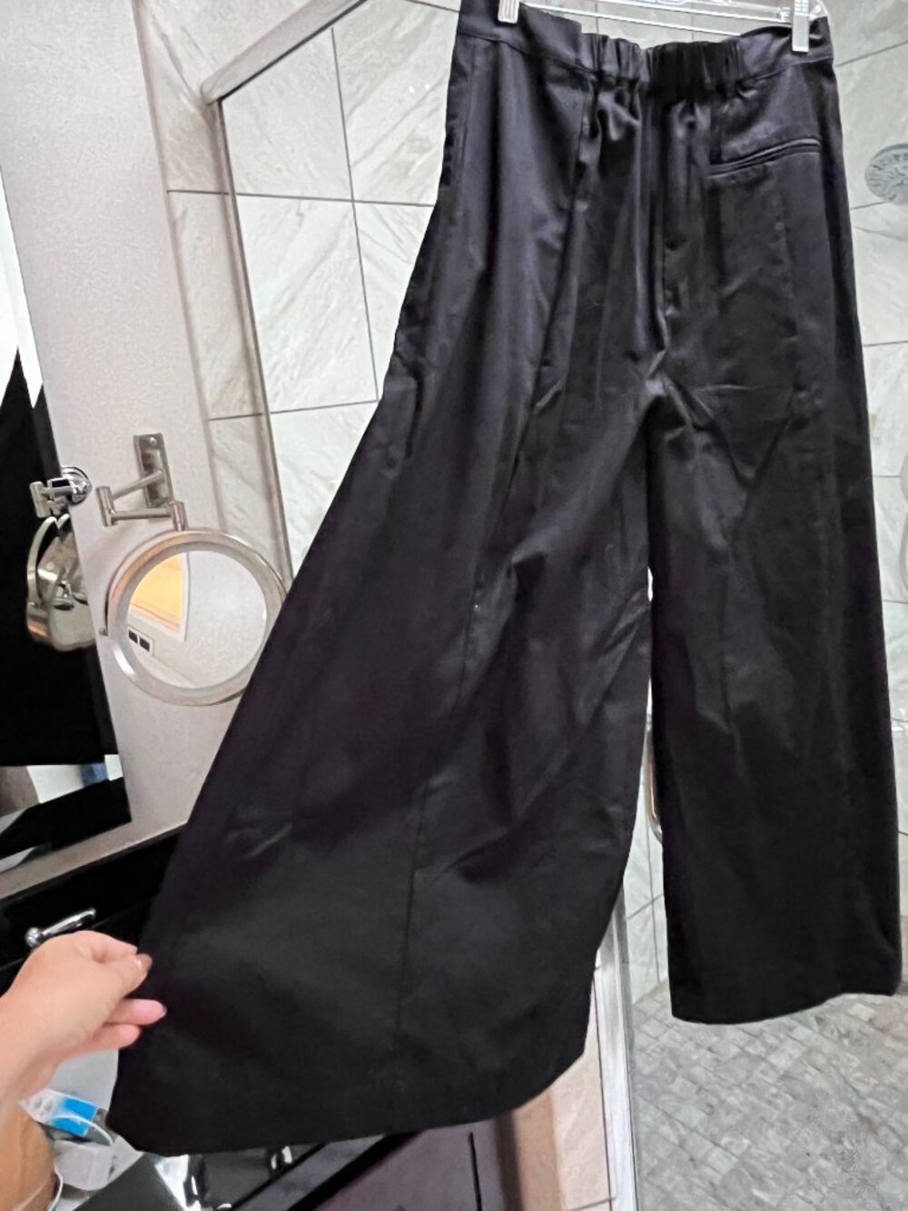 New York & Company Extra Wide Leg Pleated Trousers Pants - L - Picture 6 of 10